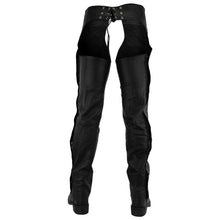 Load image into Gallery viewer, Motorcycle Black Leather Chaps Deep Pocket Moto by Vance Leather