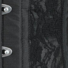 Load image into Gallery viewer, Black Mesh With Black Lace Overlay Underbust Corset