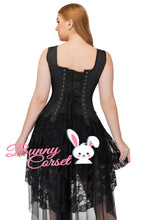 Load image into Gallery viewer, Black Brocade Corset With Adjustable Shoulder