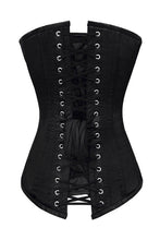 Load image into Gallery viewer, Black Satin Overbust Corset Sizes 28,34
