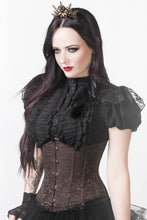 Load image into Gallery viewer, Brown Brocade Underbust Corset in Sizes 28,32"