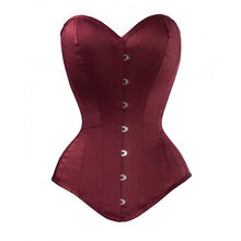 Load image into Gallery viewer, Burgundy Overbust Corset w/Hip Gores Sizes 24,30,32