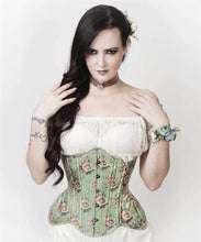 Load image into Gallery viewer, Seafoam Green Floral Underbust Corset Sizes 20, 28 Only