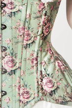 Load image into Gallery viewer, Seafoam Green Floral Underbust Corset Sizes 20, 28 Only