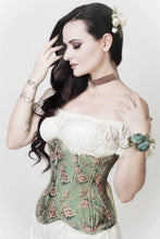 Load image into Gallery viewer, Seafoam Green Floral Underbust Corset Sizes 20, 28 Only