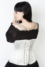 Load image into Gallery viewer, White Brocade Underbust Corset Size 28 only