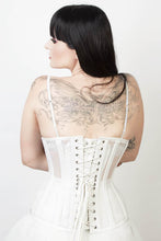 Load image into Gallery viewer, White Mesh and Cotton Underbust Waist Traing Corset