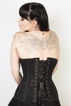 Load image into Gallery viewer, Black Mesh With Black Lace Overlay Underbust Corset