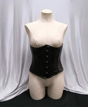 Load image into Gallery viewer, Black Leatherette Underbust  Waist Training Corset Size 32 and 34