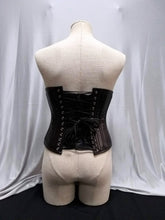 Load image into Gallery viewer, Black Leatherette Underbust  Waist Training Corset Size 32 and 34