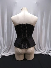 Load image into Gallery viewer, Corset Black Cotton Overbust in Sizes 24,26,30"