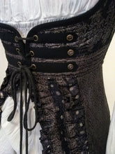 Load image into Gallery viewer, Pirate or Medieval silk long Underbust Ruffle Collar brocade vest