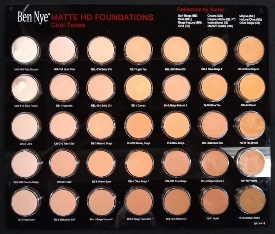 Ben Nye Matte HD Foundation Palette - 18 Colors