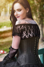 Load image into Gallery viewer, Black Taffeta Underbust Corset Curvy Waist in 30,34" Waist
