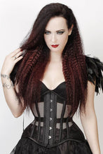 Load image into Gallery viewer, Black Mesh Underbust Corset with Curvy Hipline