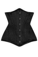 Load image into Gallery viewer, Black Satin Underbust Corset