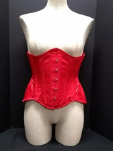 Load image into Gallery viewer, Red Satin Curvy Hip Underbust Trainer