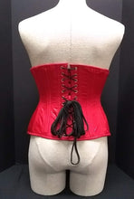Load image into Gallery viewer, Red Satin Curvy Hip Underbust Trainer