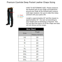 Load image into Gallery viewer, Motorcycle Black Leather Chaps Deep Pocket Moto by Vance Leather
