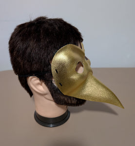 Venetian Plague Doctor Mask in Metallic Gold