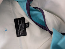 Load image into Gallery viewer, Vintage Style 60's Suit In Turquiose with Black Trim by Vinci Size 38S/32W
