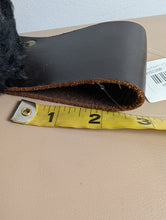 Load image into Gallery viewer, Sword Frog with Black Fur Lined Leather in Dark Brown
