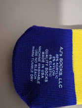Load image into Gallery viewer, Clown Socks Purple and Yellow Striped
