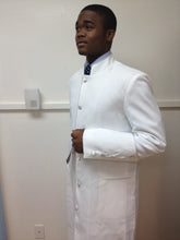 Load image into Gallery viewer, Clergy Robe White/White piping Men&#39;s Robe Sizes 48,50,54
