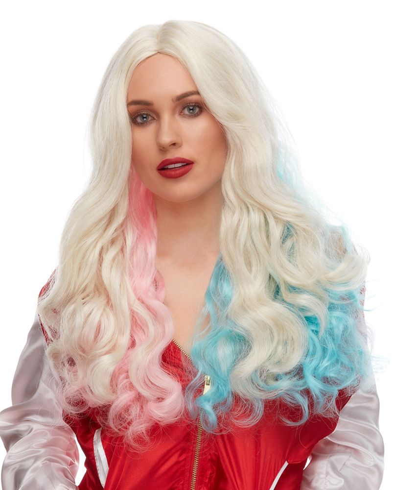 Rebel Blue & Pink Long Wig