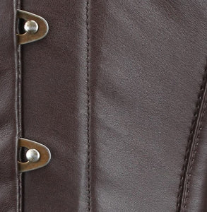 Overbust Faux Leather Brown