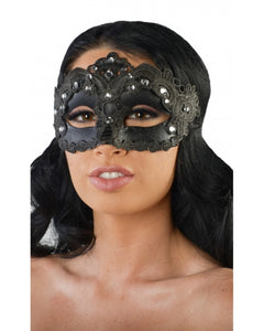 Vintage Black Laced Plastic Mask