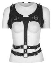 Load image into Gallery viewer, Vest Adjustable Black Punk Vest
