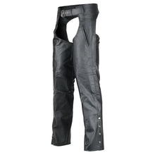 Load image into Gallery viewer, Motorcycle Black Leather Chaps Deep Pocket Moto by Vance Leather
