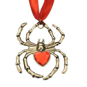 Spider Necklace w/Red Stone