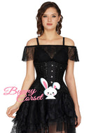Black Mesh Sequin Underbust Corset