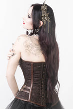Load image into Gallery viewer, Overbust Corset Brown Steampunk
