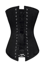 Load image into Gallery viewer, Overbust Black Satin Corset

