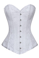 Brocade Overbust White Corset in Size 28