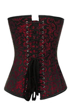 Load image into Gallery viewer, Red/Black Brocade Gothic Corset
