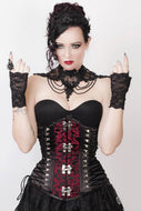 Gothic Underbust  Red and Black Corset