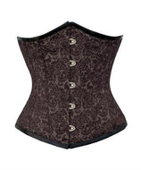 Brown Brocade Underbust Corset in Sizes 28,32