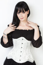 Load image into Gallery viewer, Underbust Corset White Brocade
