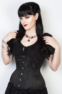 Black Brocade Underbust Corset in Sizes 22, 28, 30