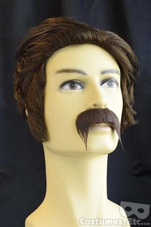 Chip Brown Wig & Moustache