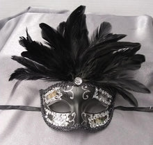 Load image into Gallery viewer, Venetian w/ Rhinestones &amp; Feathers
