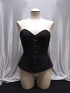 Corset Black Cotton Overbust in Sizes 24,26,30