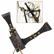 Load image into Gallery viewer, Leather Sword Frog in Brown
