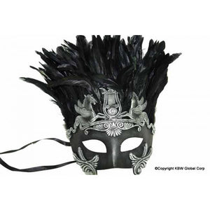 Venetian Mask with Feathers in 2 Colors