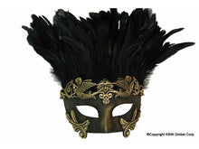 Load image into Gallery viewer, Venetian Mask with Feathers in 2 Colors
