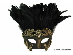 Venetian Mask with Feathers in 2 Colors